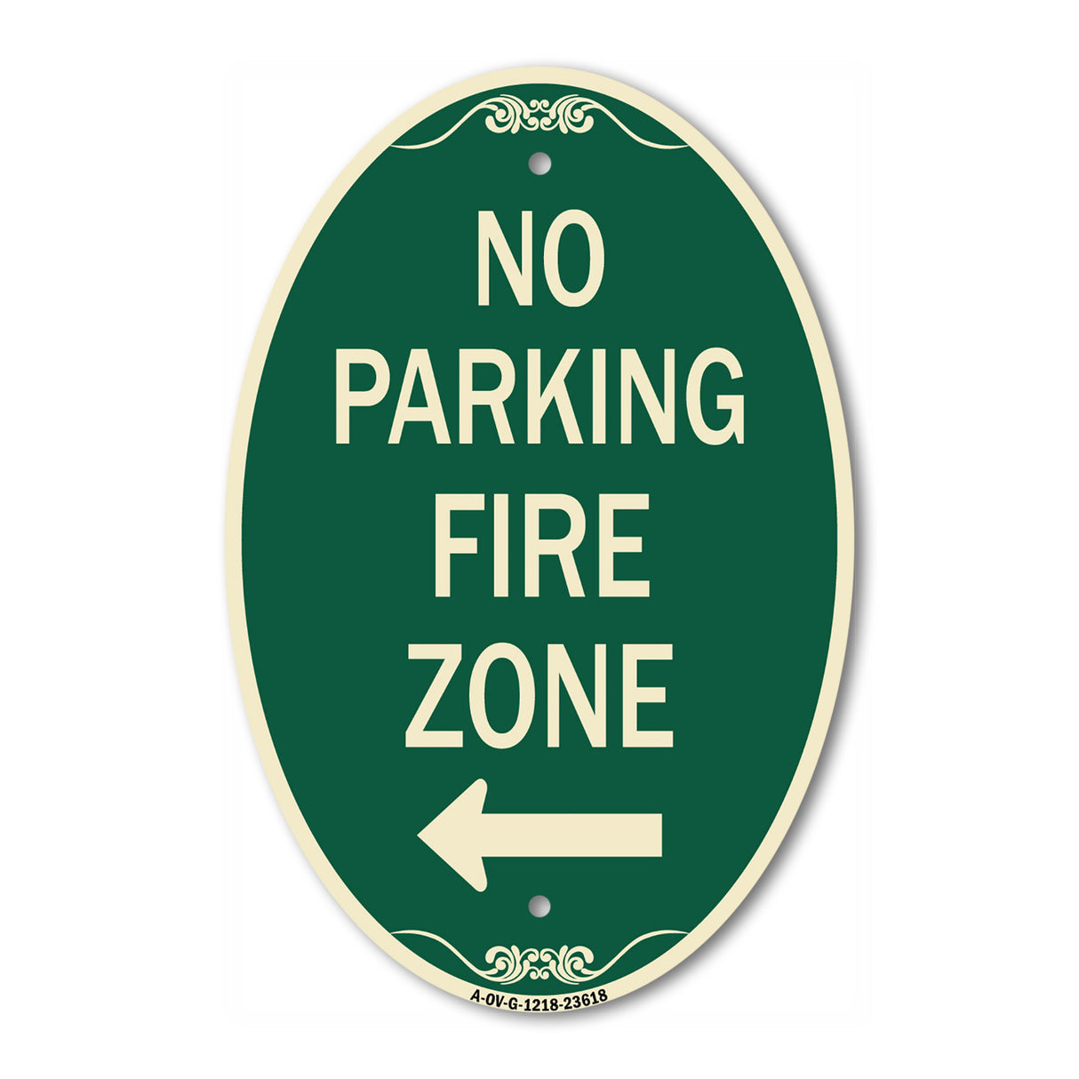 No Parking Fire Zone with Left Arrow