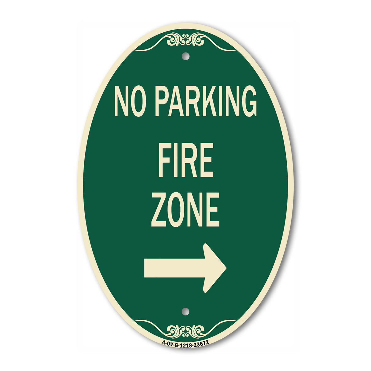 No Parking Sign Fire Zone with Right Arrow
