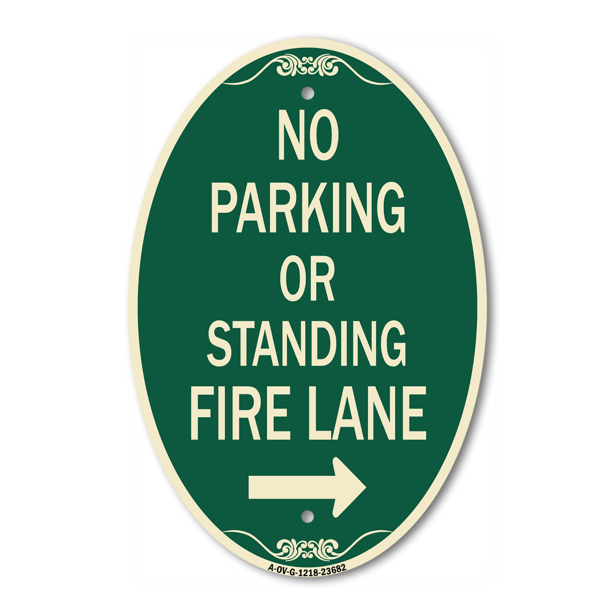 No Parking or Standing Fire Lane (With Right Arrow)