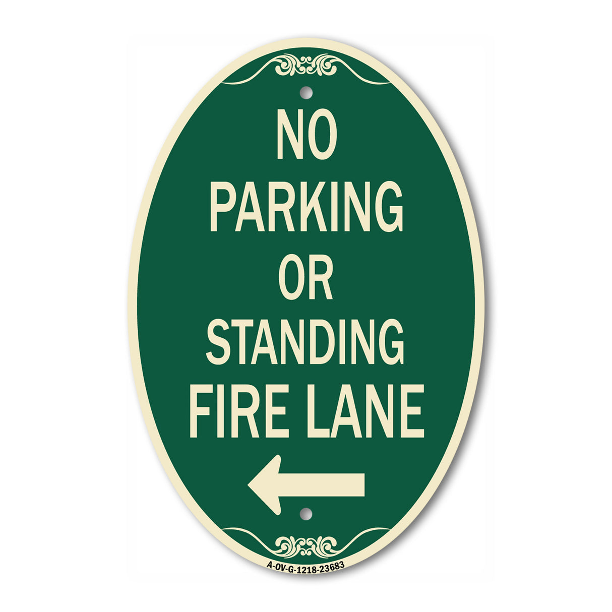 No Parking or Standing Fire Lane (With Left Arrow)