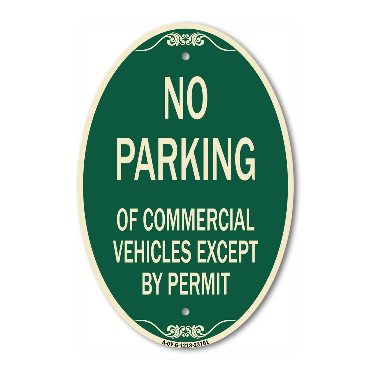 No Parking of Commercial Vehicles Except by Permit