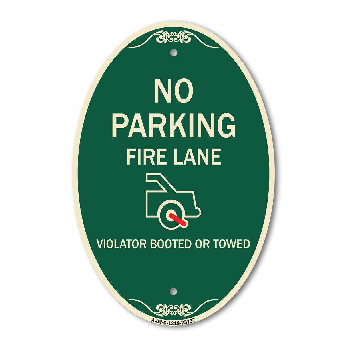 No Parking Fire Lane (With Graphic) Violators Booted or Towed
