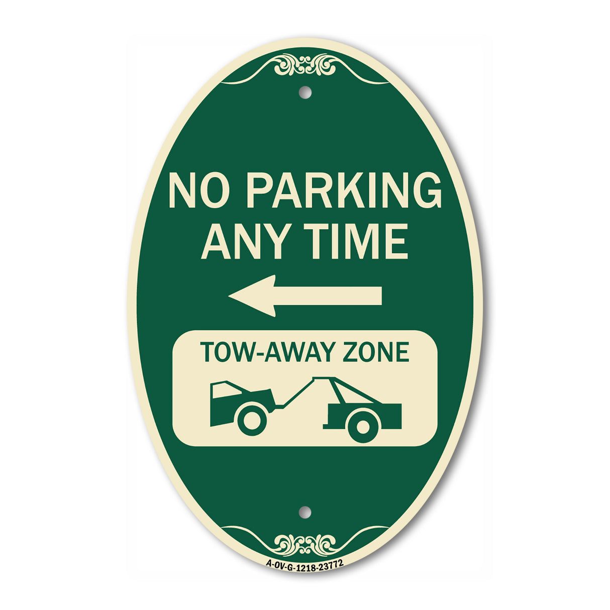 No Parking Anytime Tow-Away Zone with Left Arrow