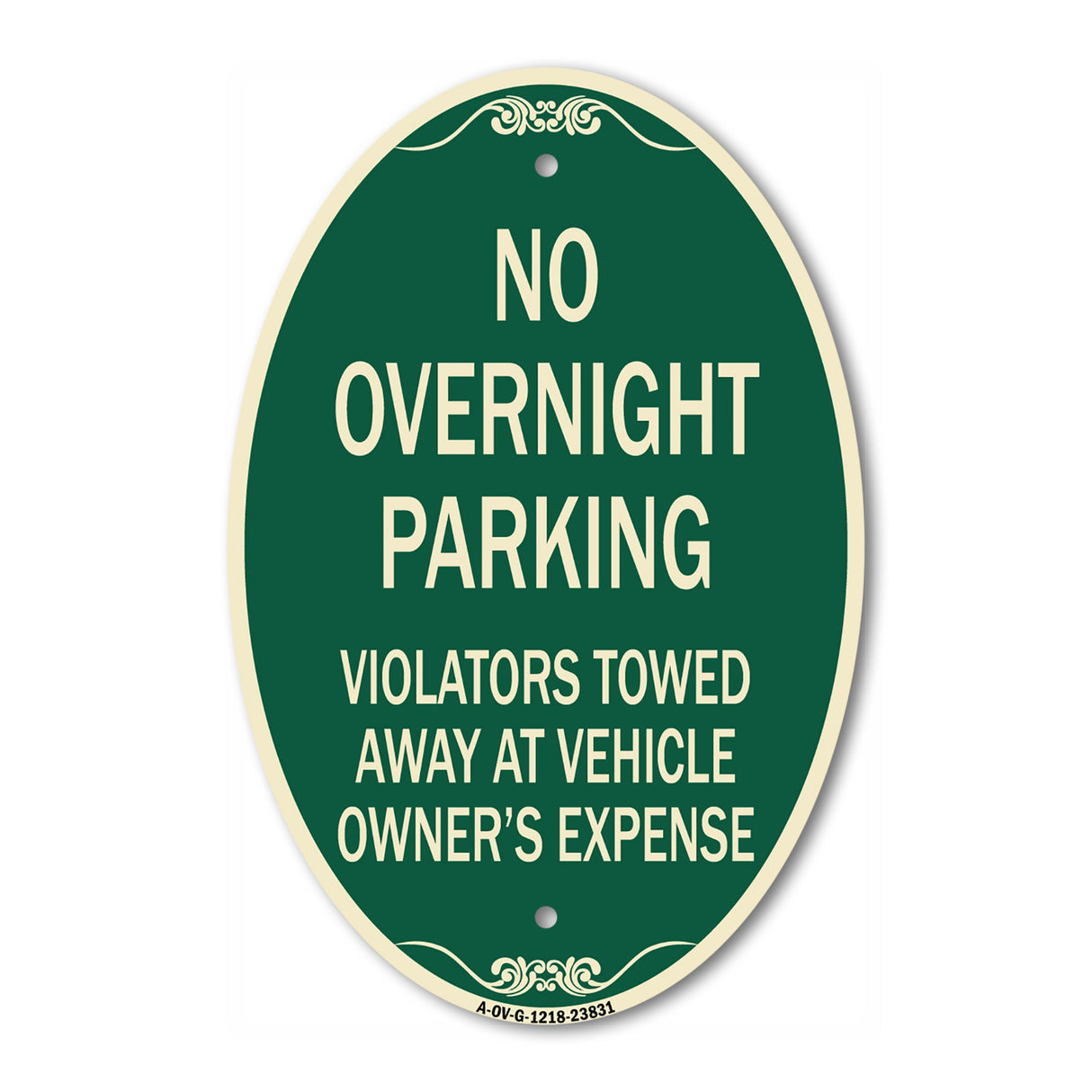 No Overnight Parking Violators Towed Away at Vehicle Owner's Expense