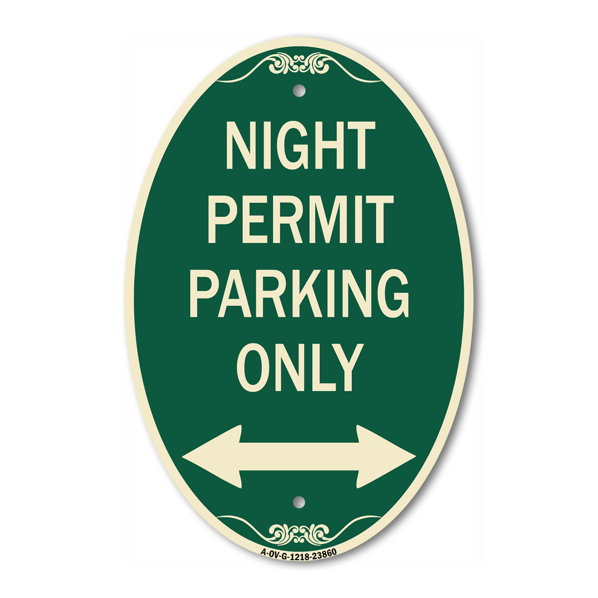 Night Permit Parking Only (With Bi-Directional Arrow)