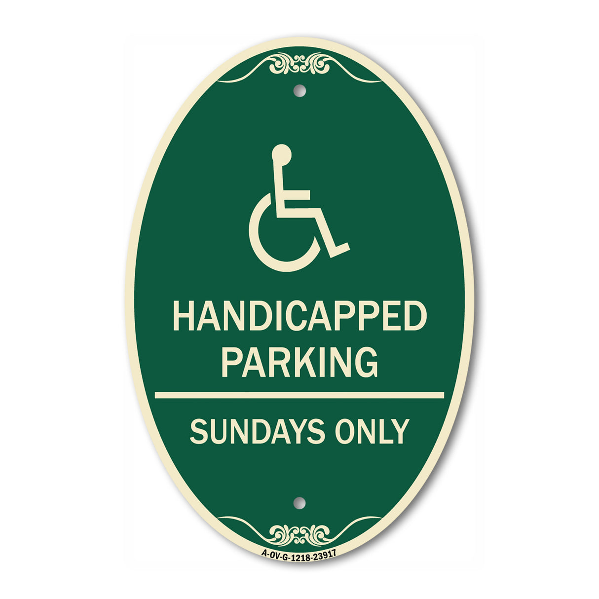 Handicapped Parking - Sundays Only (With Graphic)