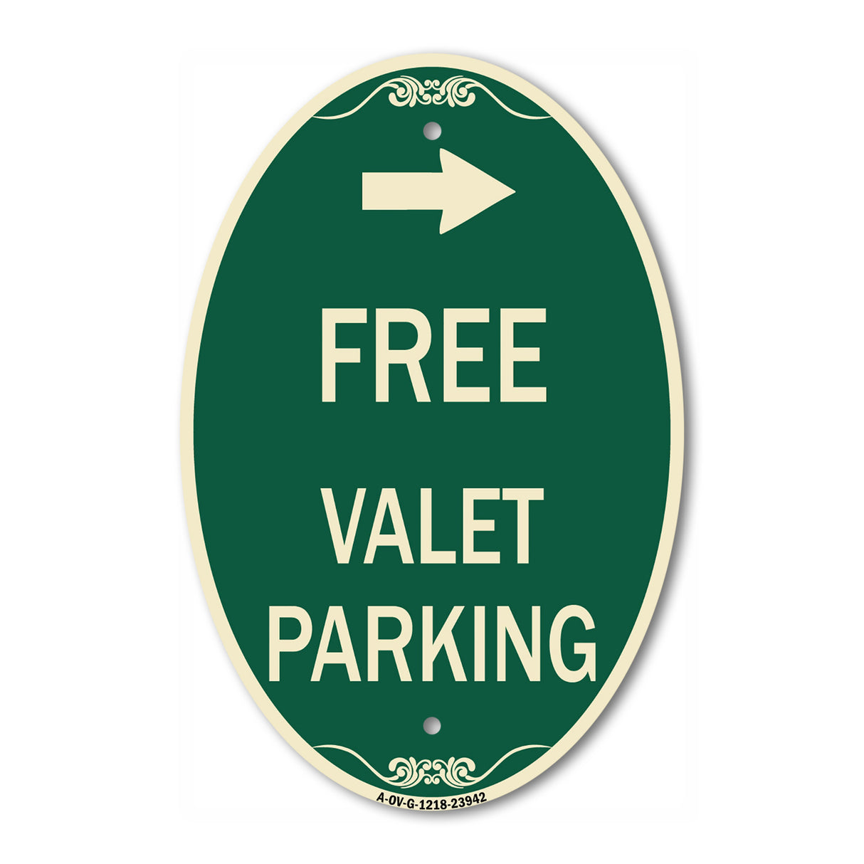 Free Valet Parking with Right Arrow