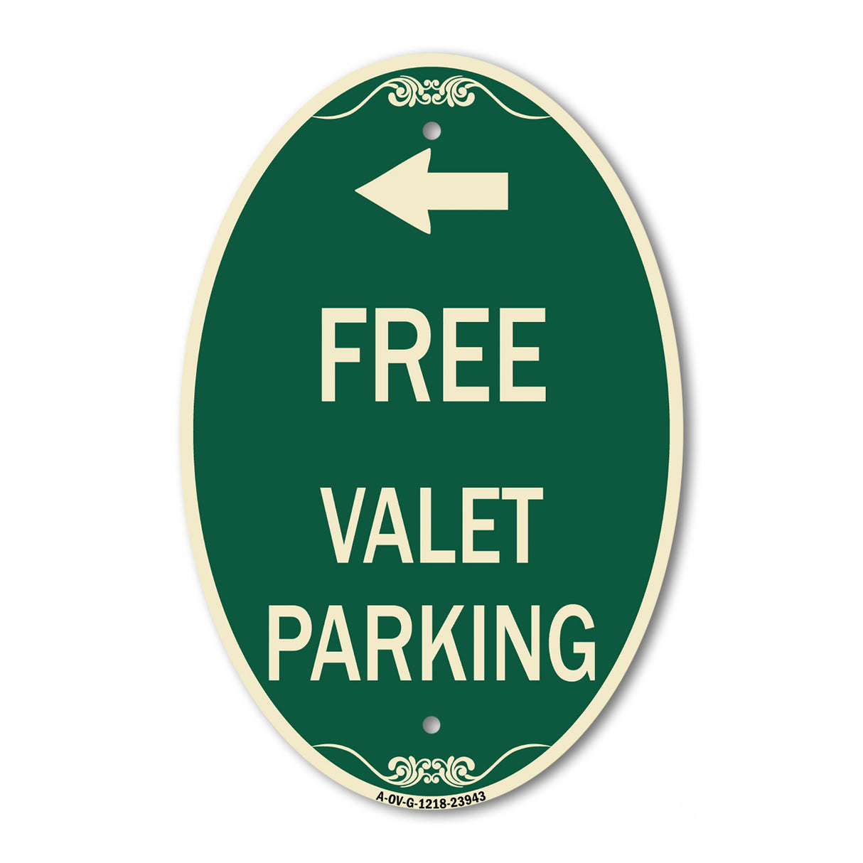 Free Valet Parking with Left Arrow