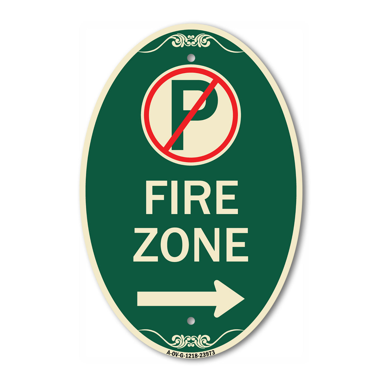 Fire Zone (No Parking Symbol and Right Arrow)