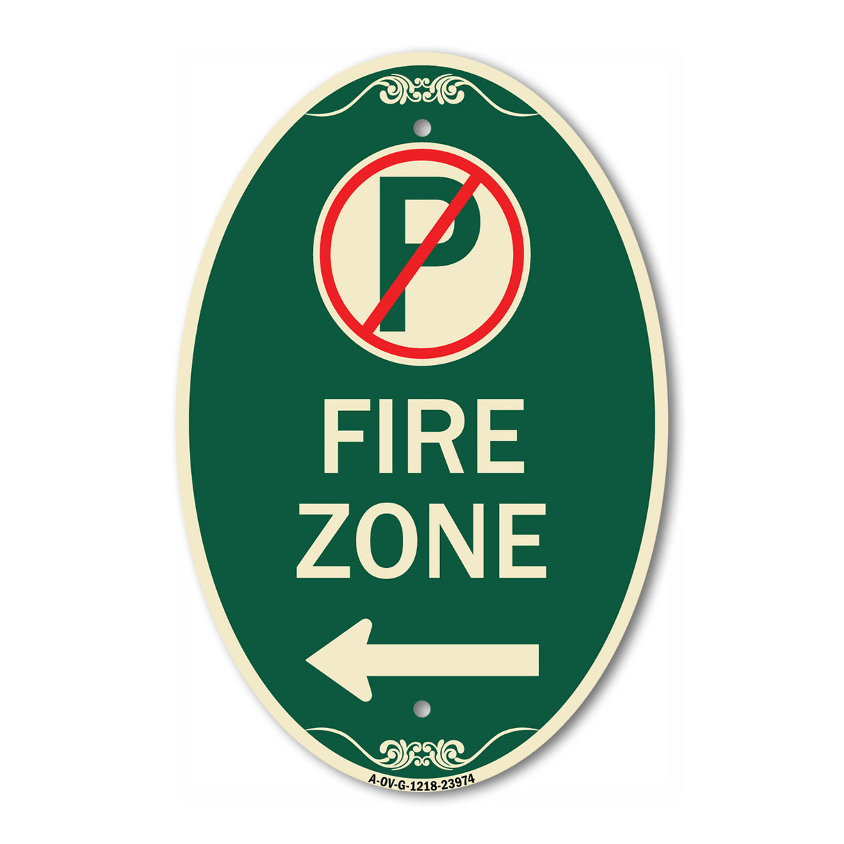 Fire Zone (No Parking Symbol and Left Arrow)