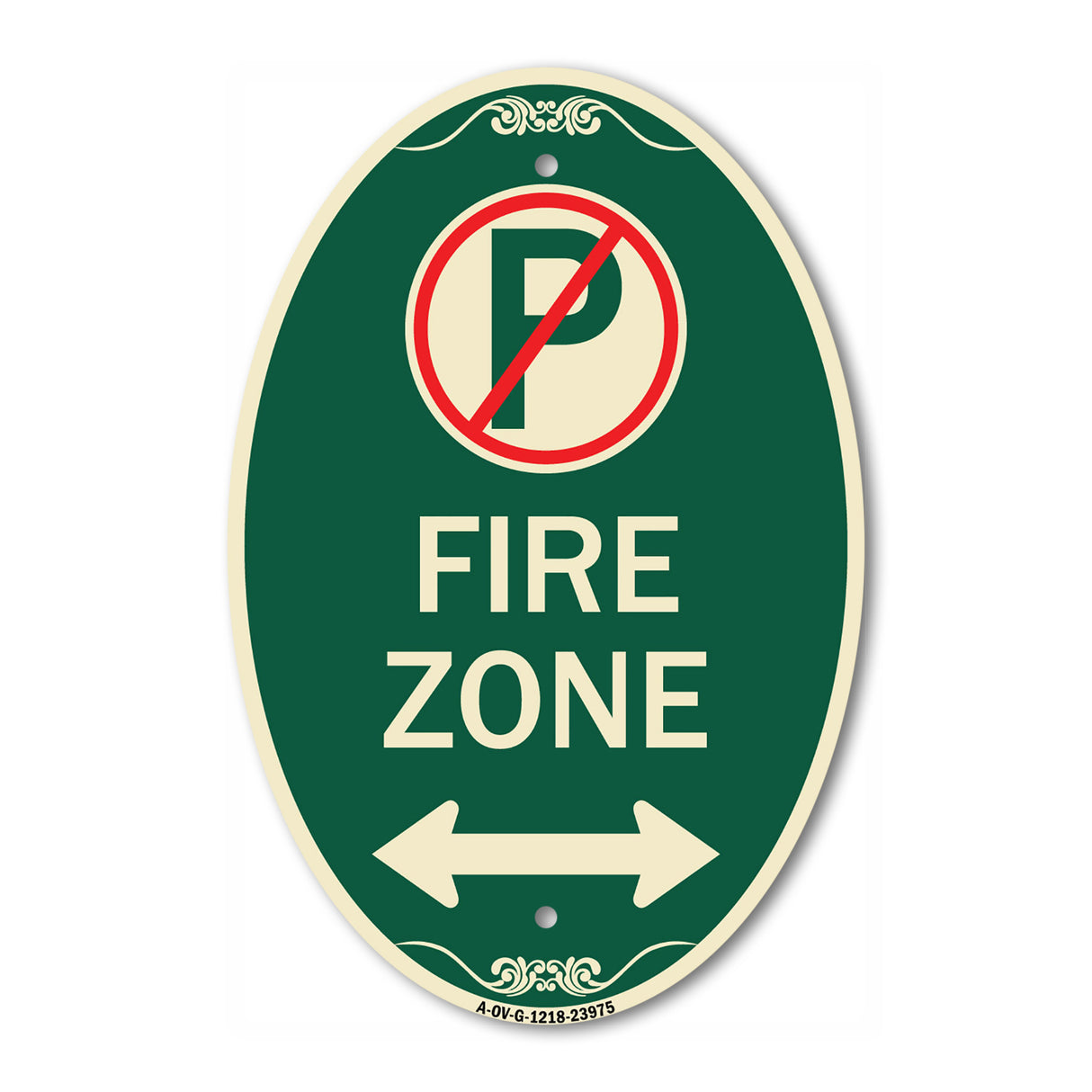 Fire Zone (No Parking Symbol and Arrow Pointing Left and Right)