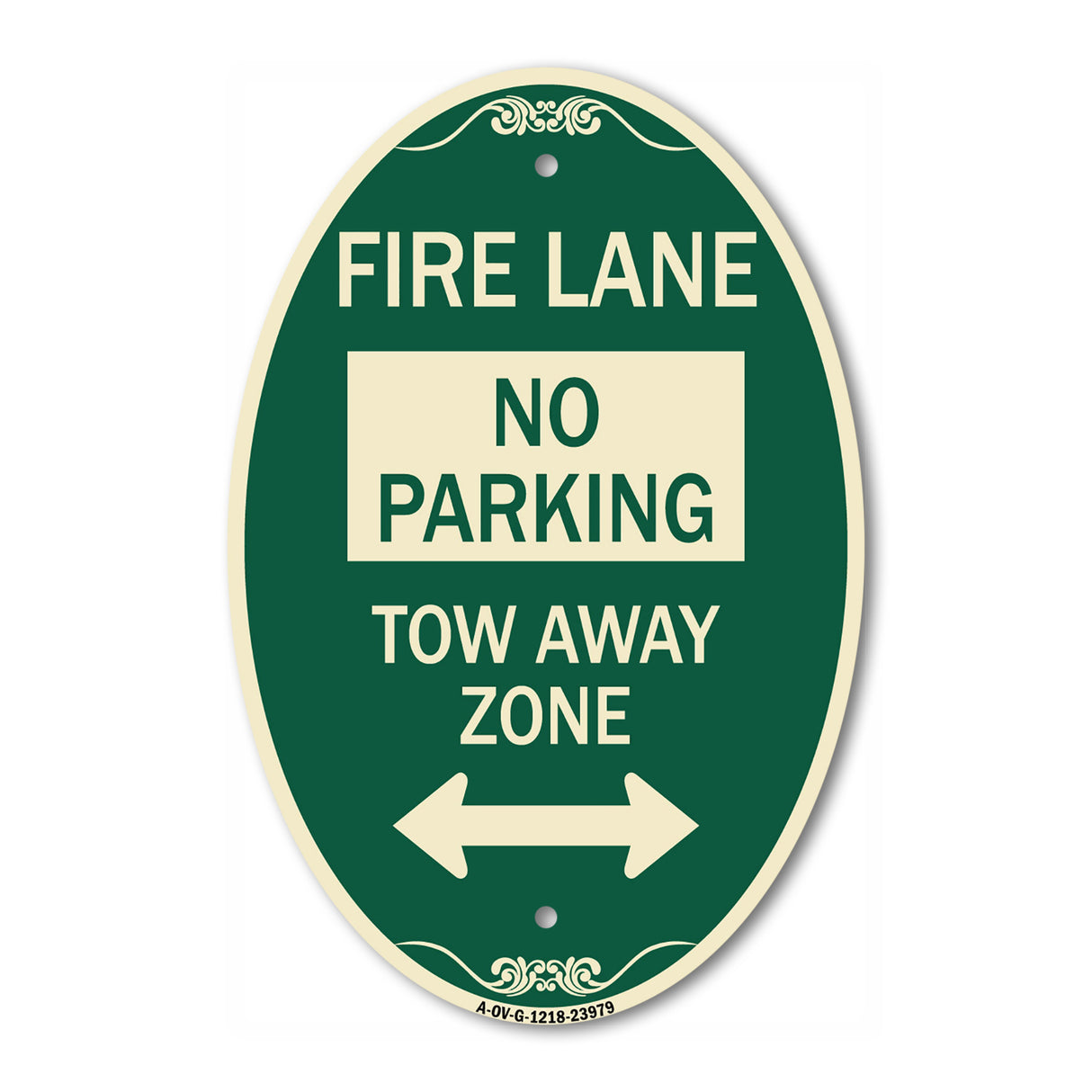Fire Lane Tow-Away Zone with Bidirectional Arrow
