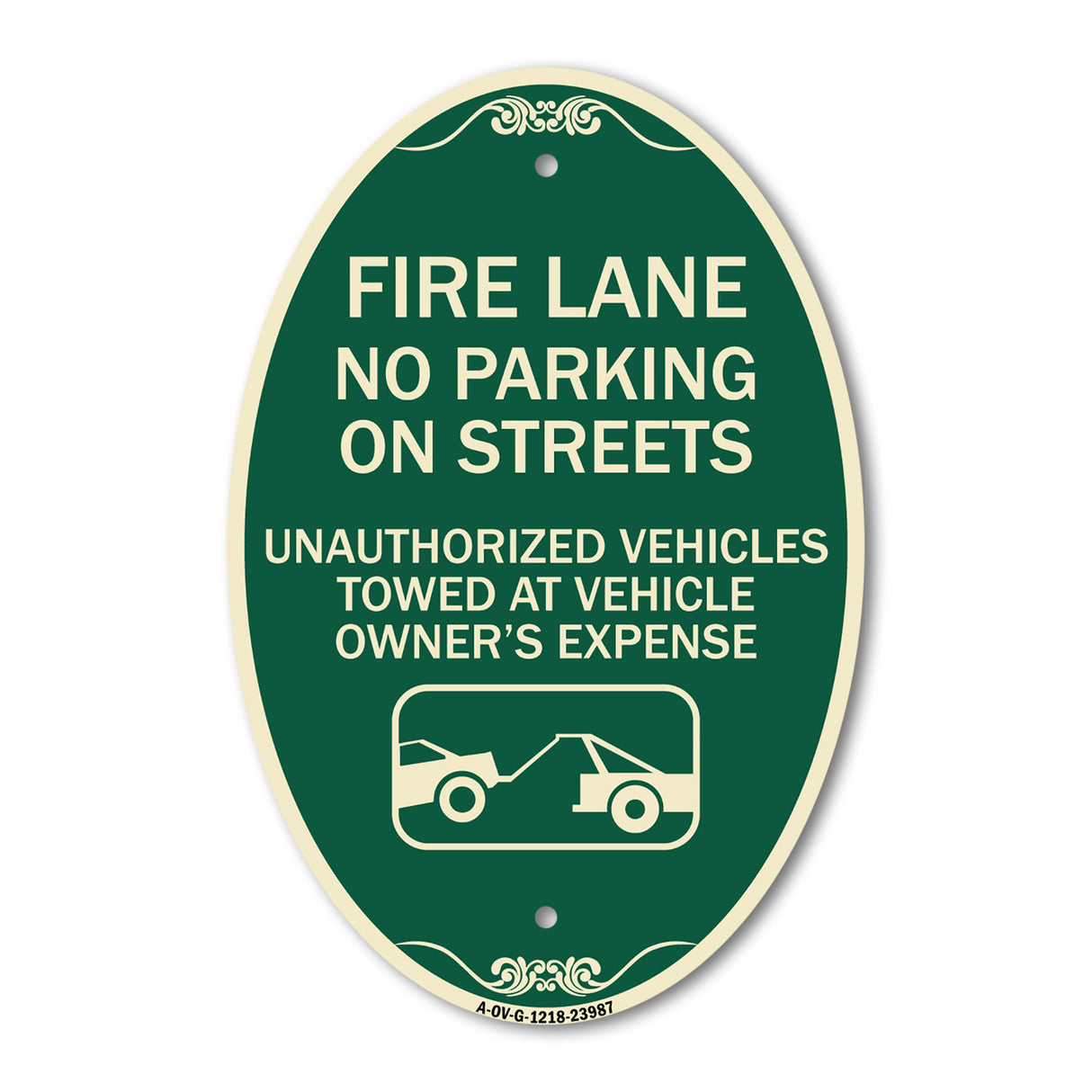 Fire Lanes No Parking on Streets Unauthorized Vehicles Towed at Owner Expense with Graphic