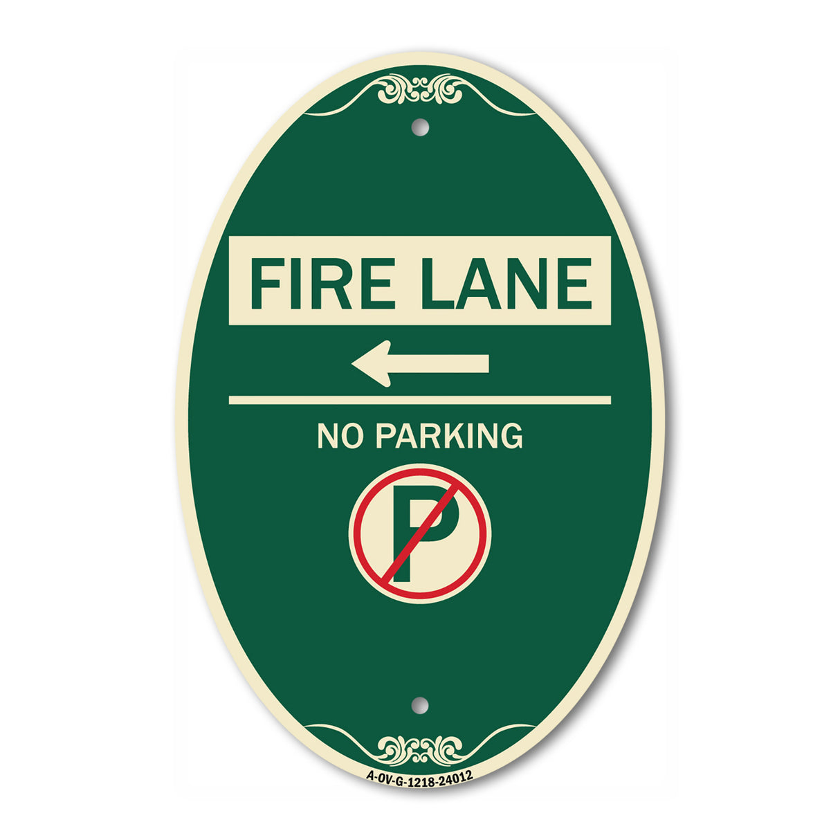 Fire Lane - No Parking (With No Parking Symbol and Left Arrow)