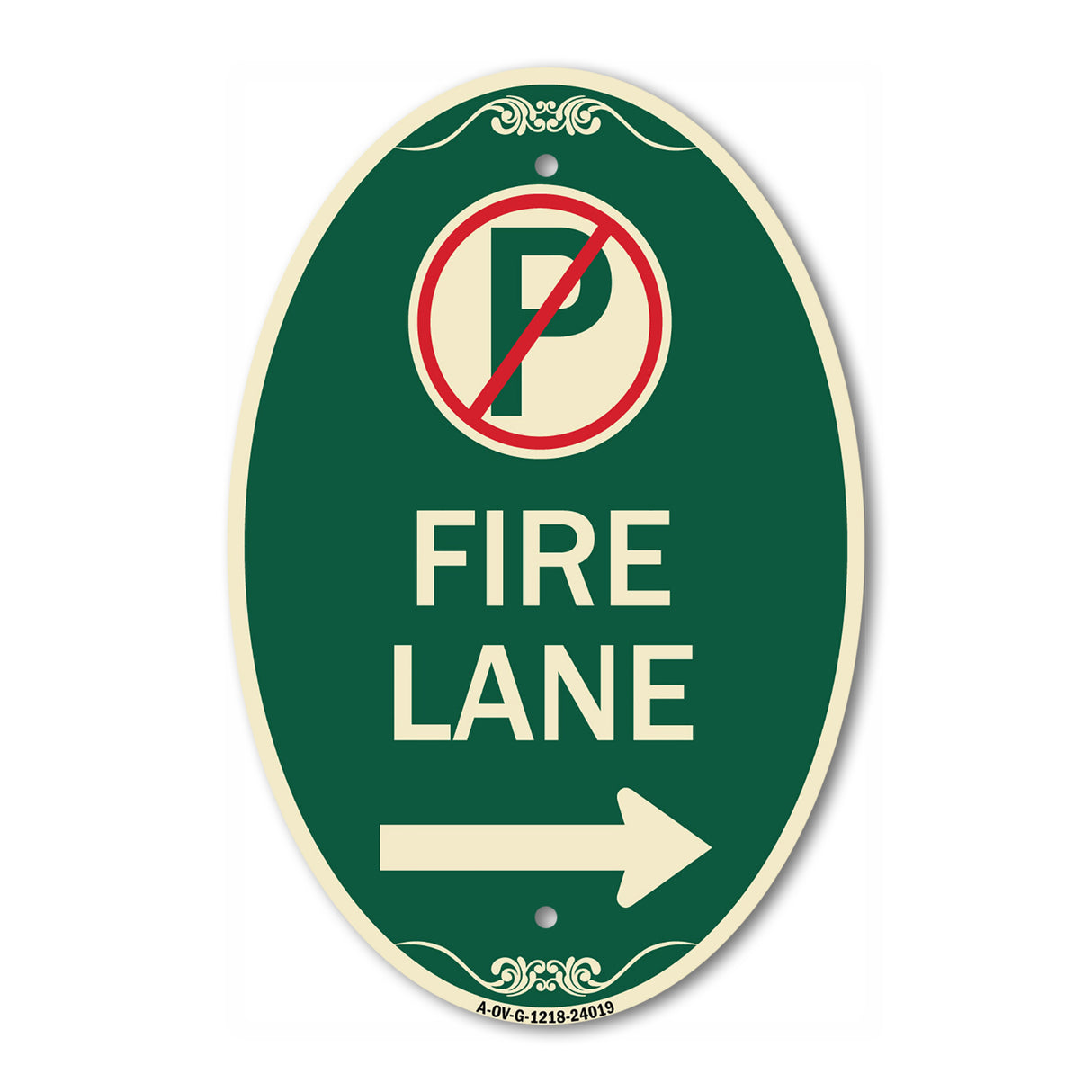 Fire Lane (No Parking Symbol and Right Arrow)