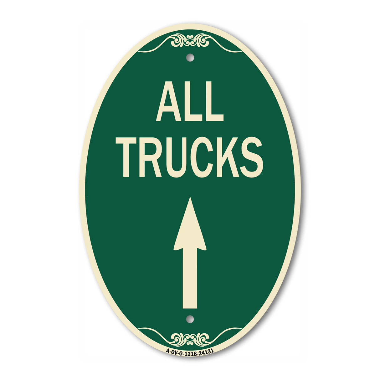Driveway Sign All Trucks Move Ahead with Up Arrow
