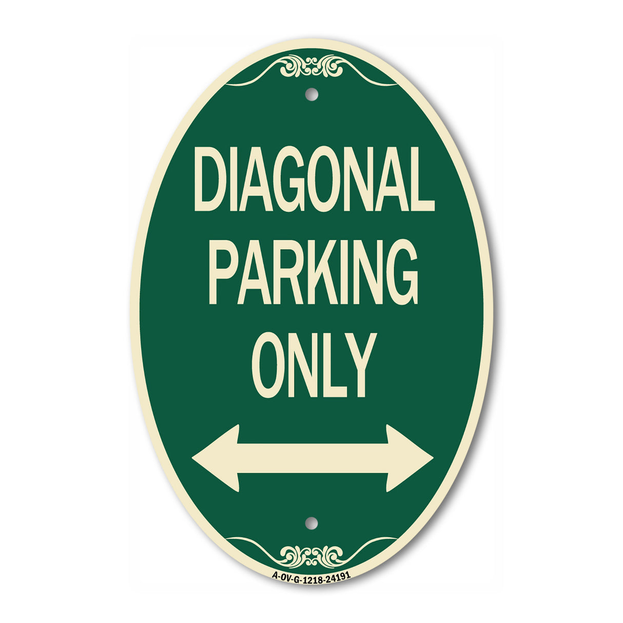 Diagonal Parking Only with Bidirectional Arrow