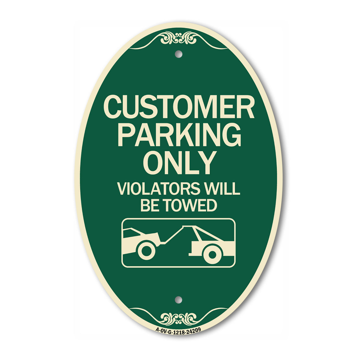 Customer Parking Only (Violators Will Be Towed) (Symbol)