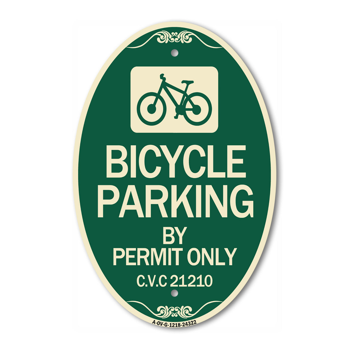 Bicycle Parking by Permit Only C.V.S. 21210 (With Bicycle Graphic)