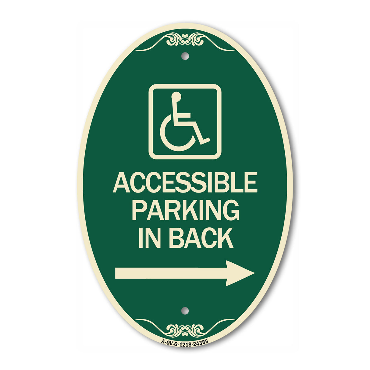 Accessible Parking on Right Arrow (With Graphic)