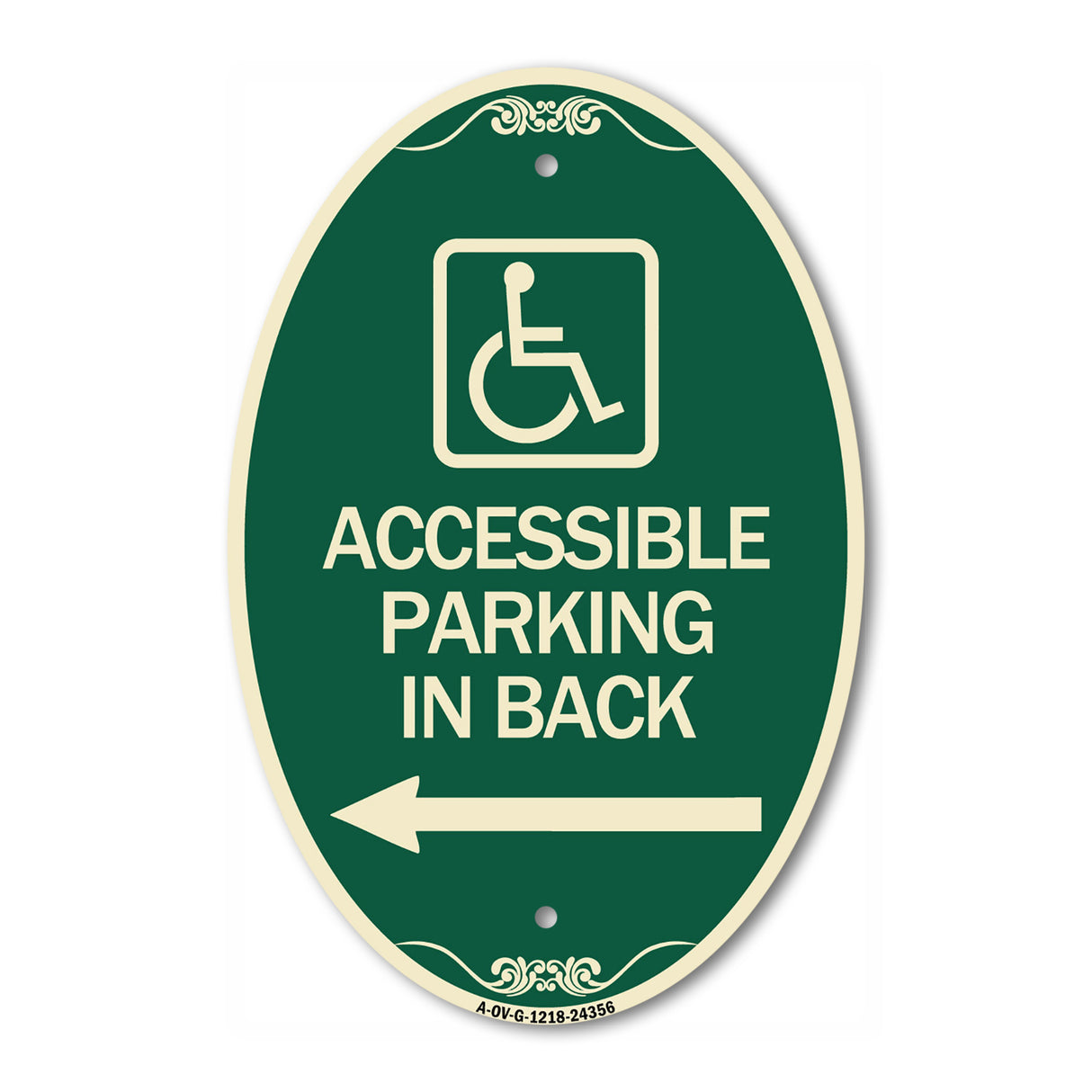 Accessible Parking on Left Arrow (With Graphic)