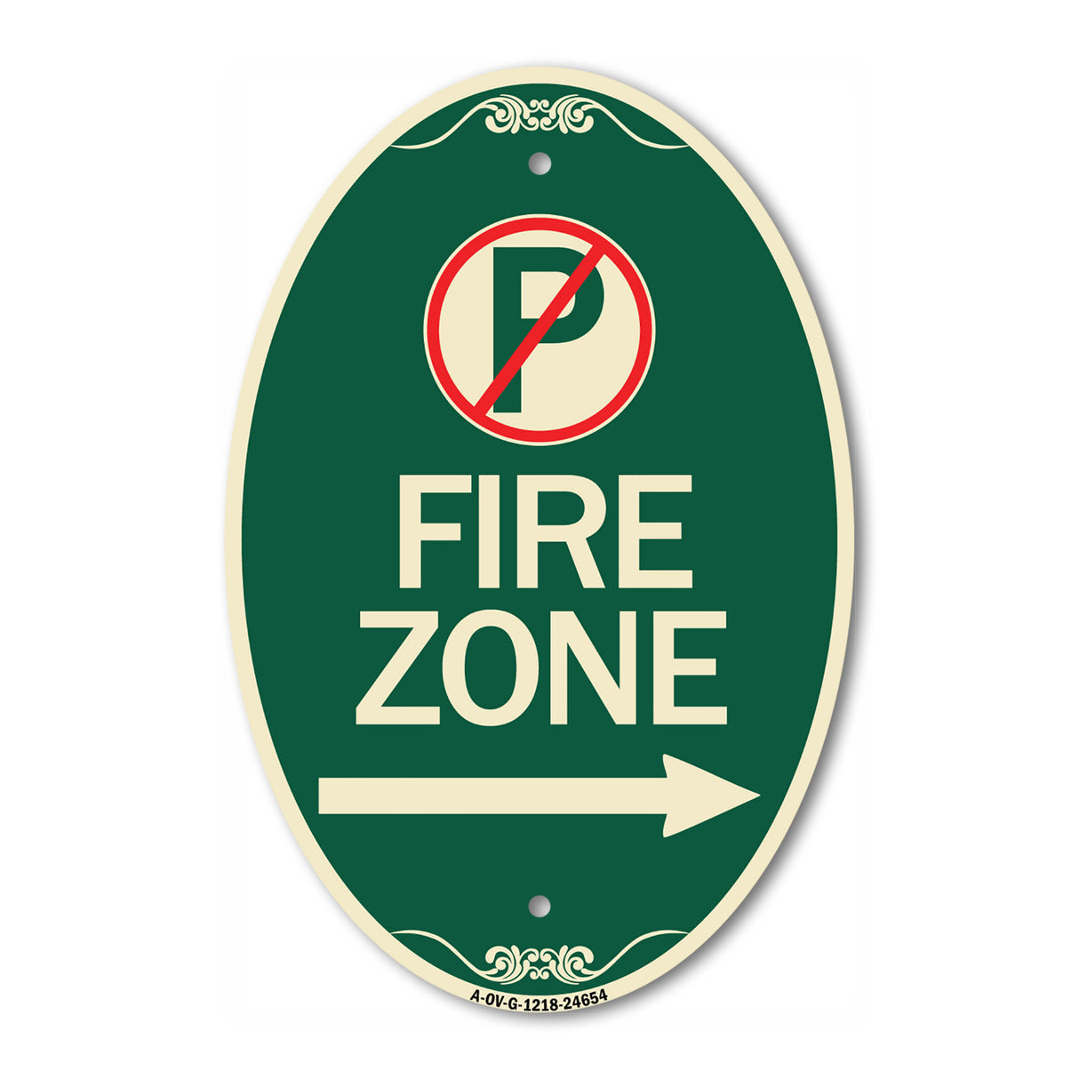 (No Parking Symbol and Right Arrow)