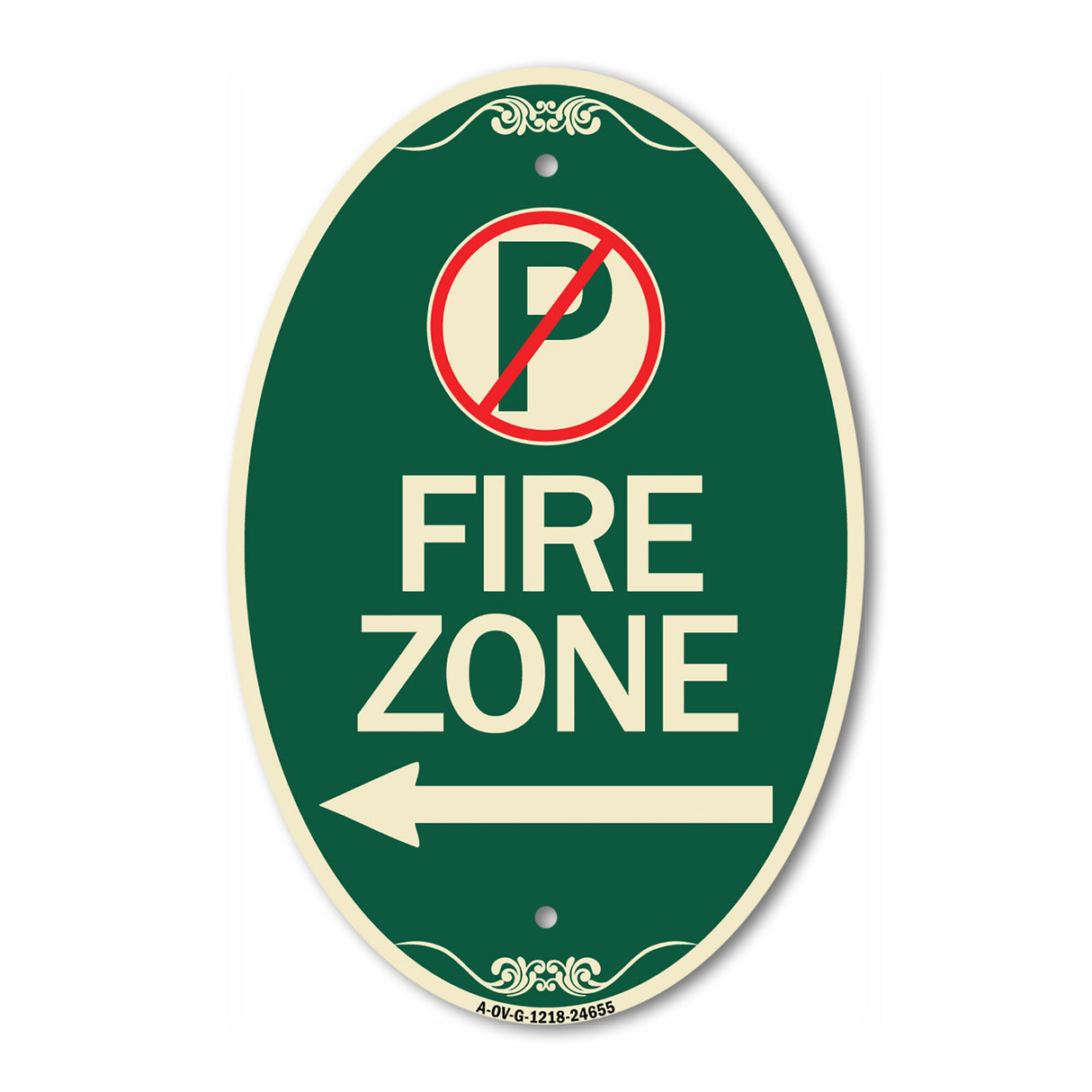 (No Parking Symbol and Left Arrow)