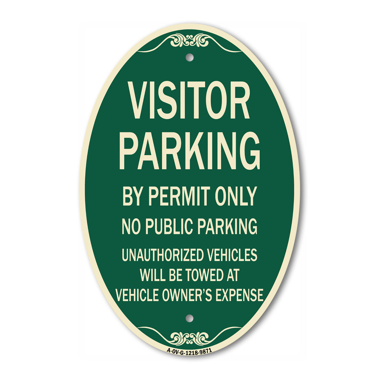 Visitor Parking By Permit Only No Public Parking Sign