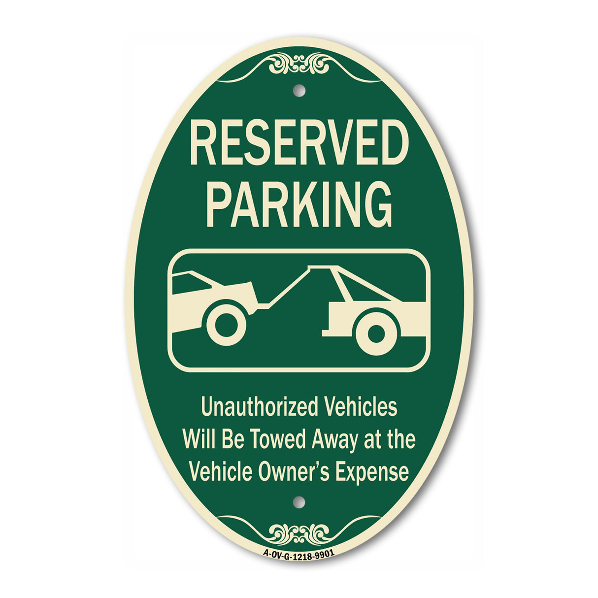 Reserved Parking Unauthorized Vehicles Will Be Towed Away At Owner Expense With Graphic