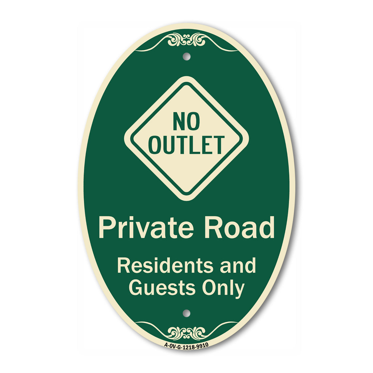 Private Road Residents And Guests Only With No Outlet Symbol