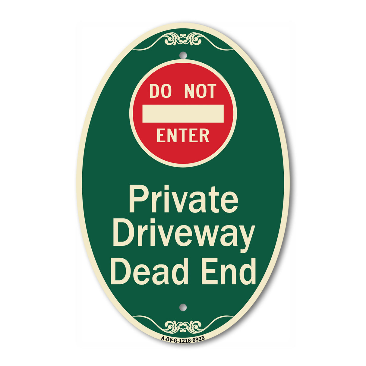 Private Driveway Dead End With Do Not Enter Symbol