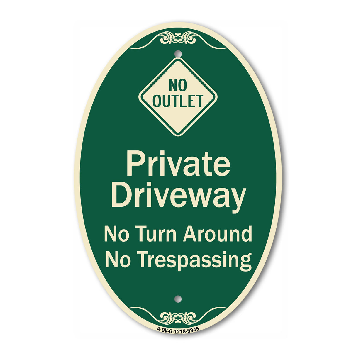 No Turn Around Or Trespassing With No Outlet Symbol