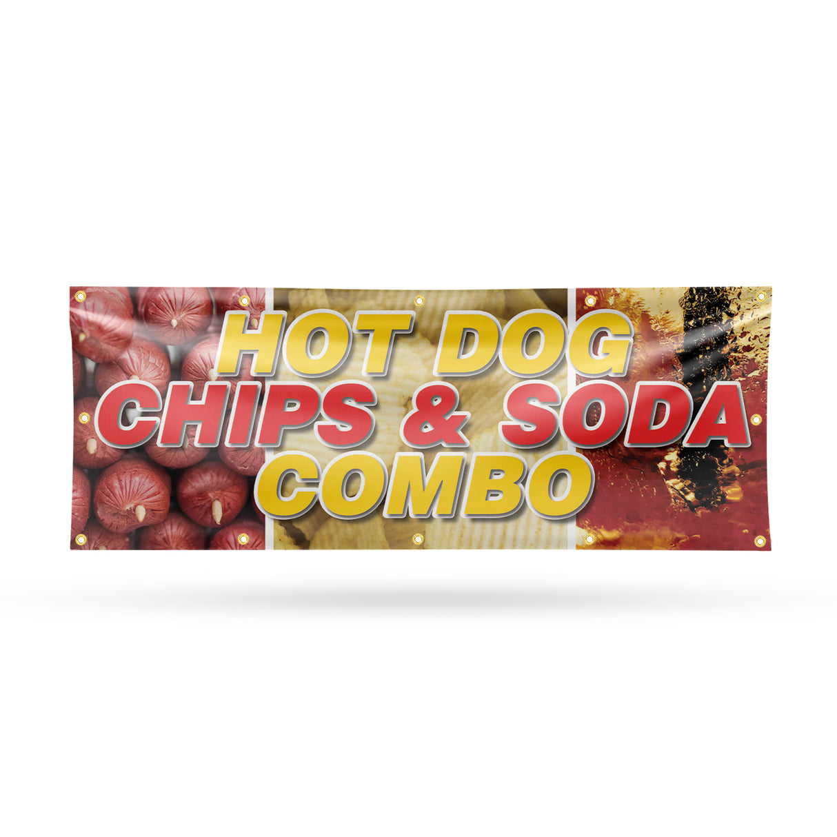 Hot Dogs Chips And Soda Combo Banner