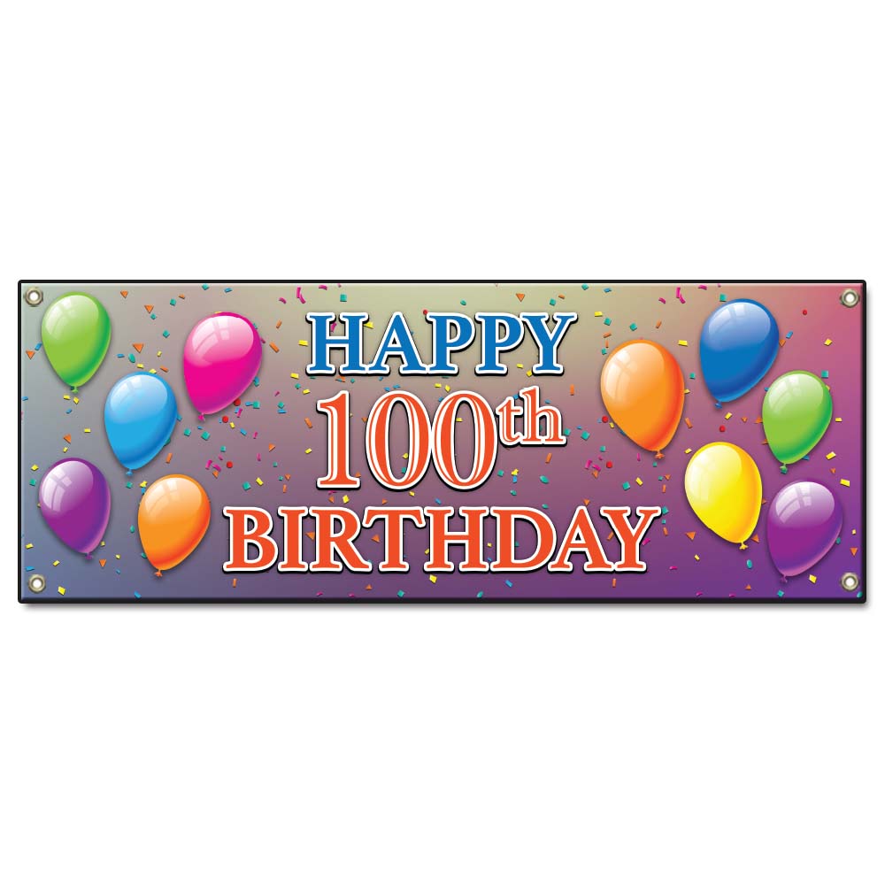 Happy 100th Birthday Banner