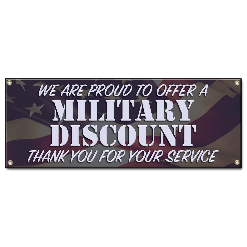 Military Discount Thank You For Your Service Banner