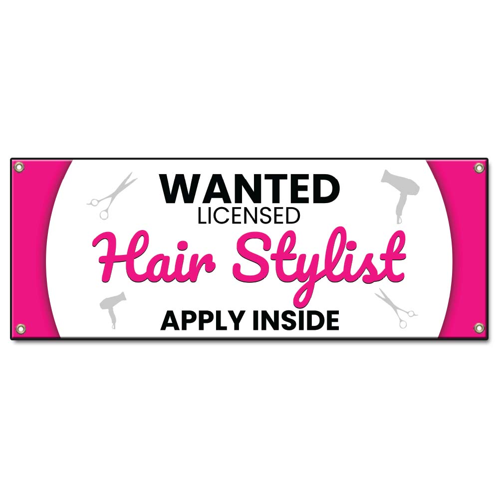 Wanted Licensed Hair Stylist Banner