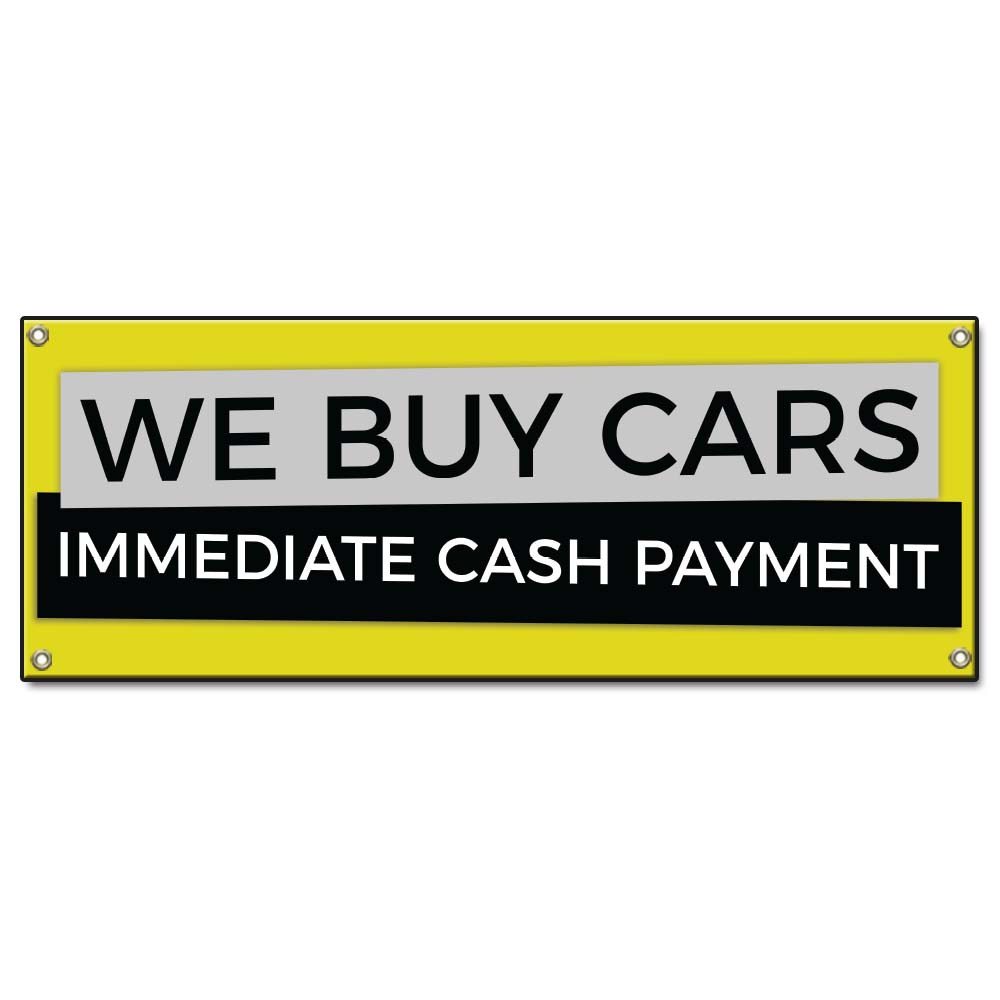 We Buy Cars Immediate Cash Payment Banner
