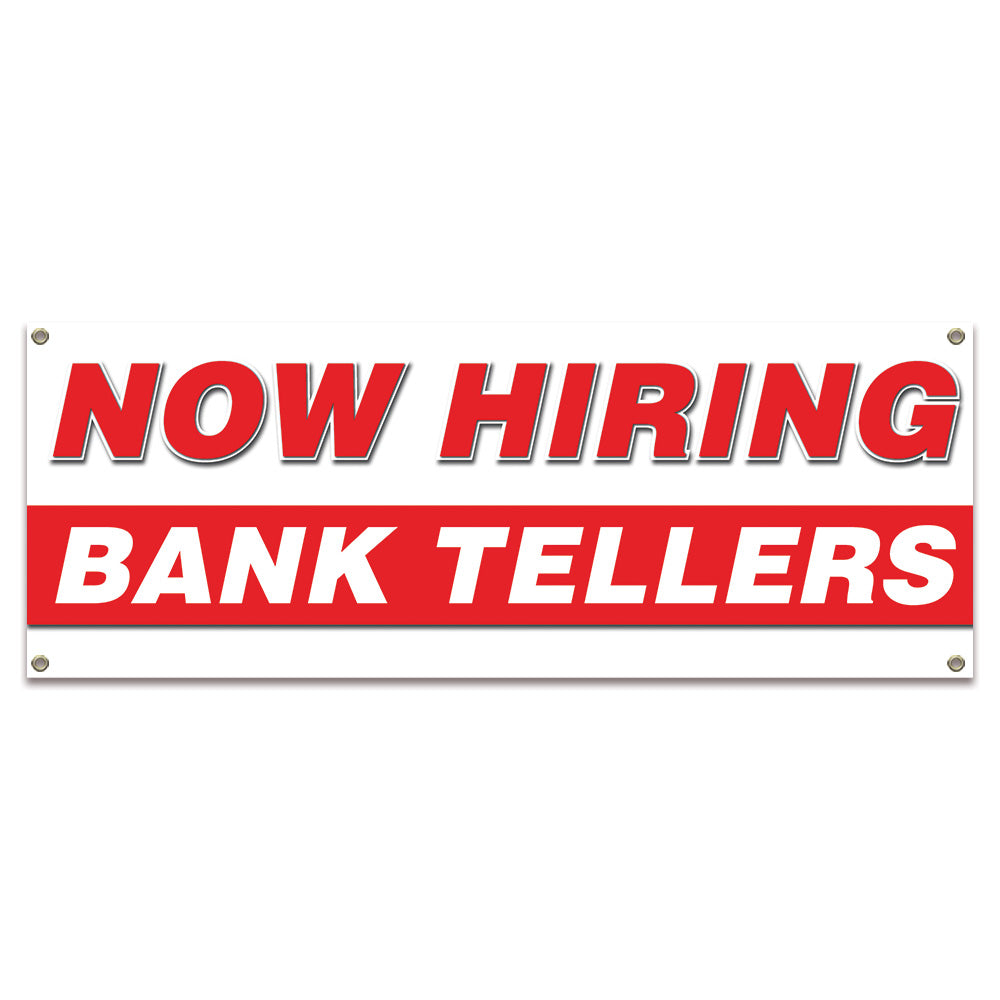 Now Hiring Bank Tellers Banner