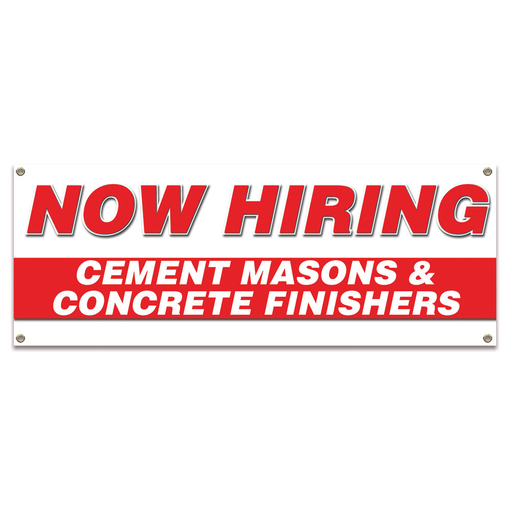Now Hiring Cement Mixers & Concrete Finishers Banner