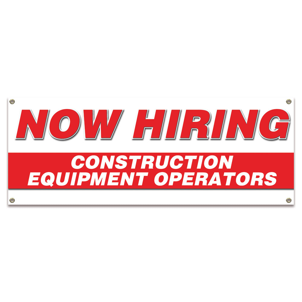 Now Hiring Construction Equipment Operators Banner