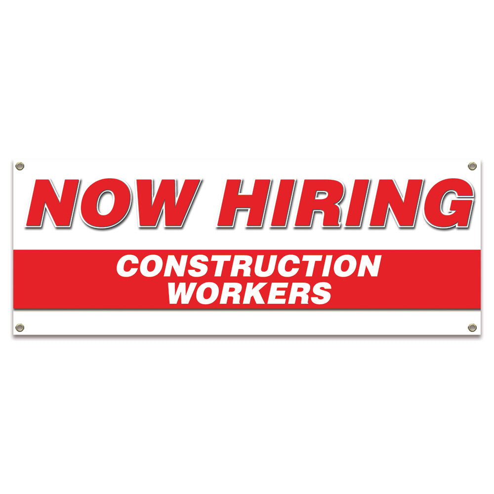 Now Hiring Construction Workers Banner