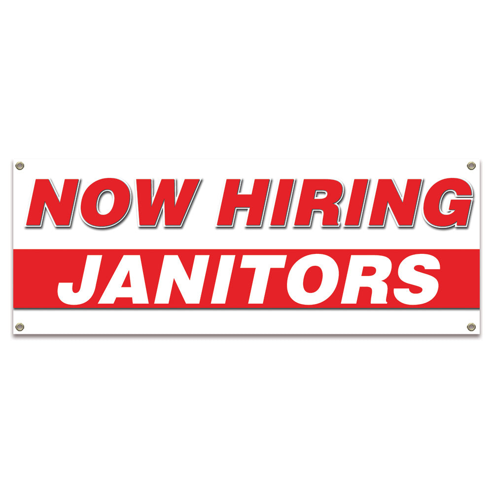 Now Hiring Janitors Banner