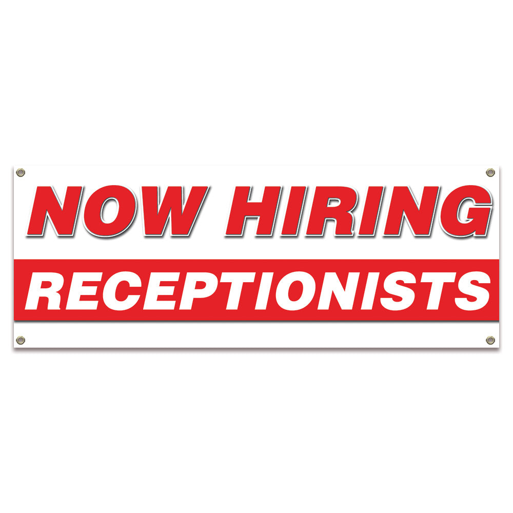 Now Hiring Receptionists Banner
