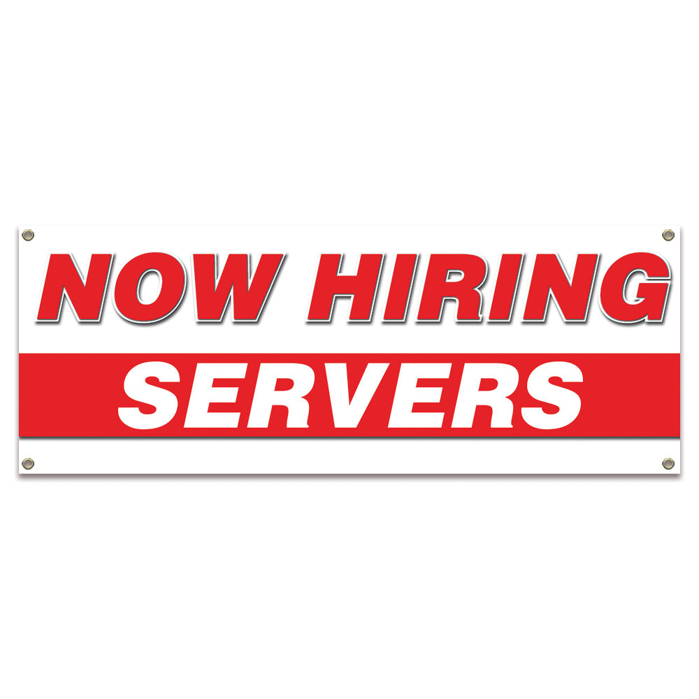 Now Hiring Servers Banner