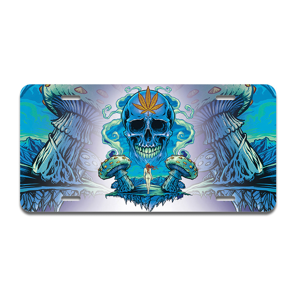 Blue Cannabis Skull