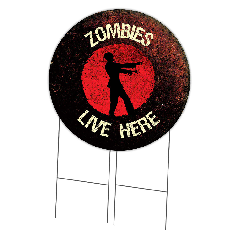 Zombies Live Here Circle