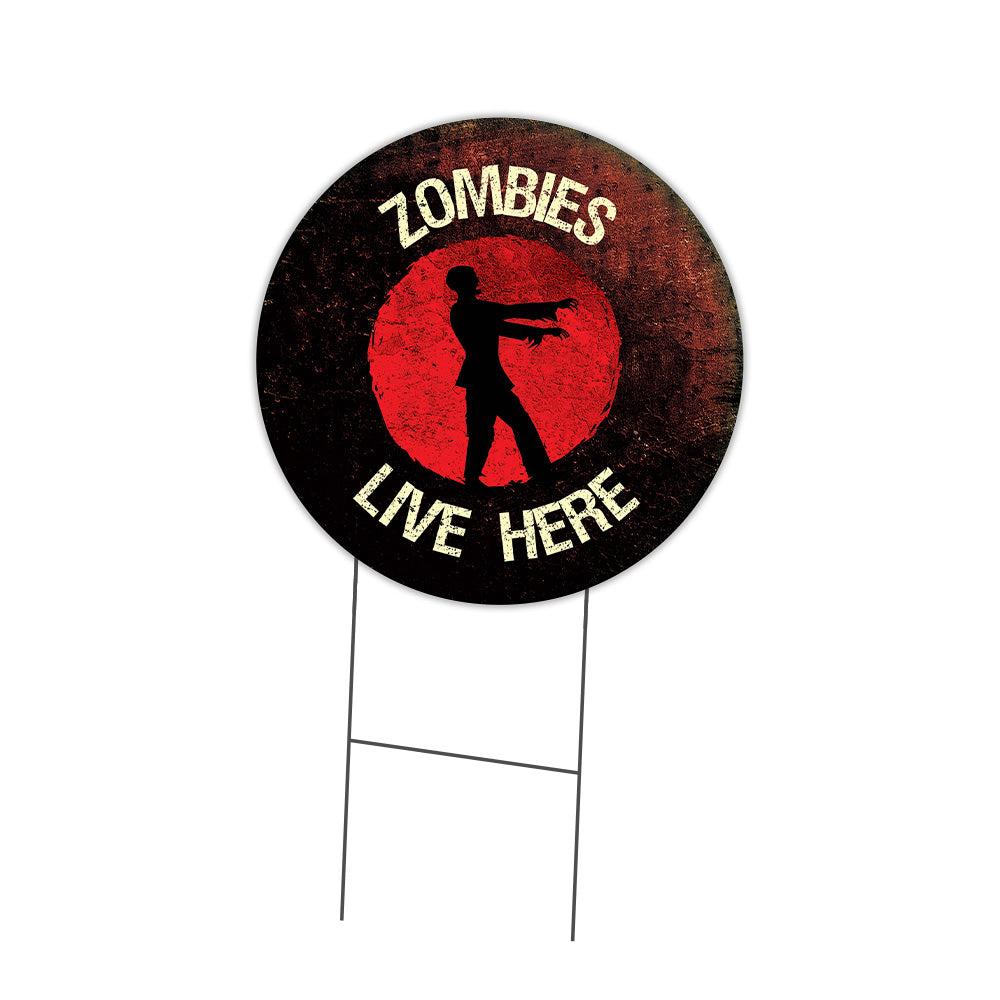 Zombies Live Here Circle
