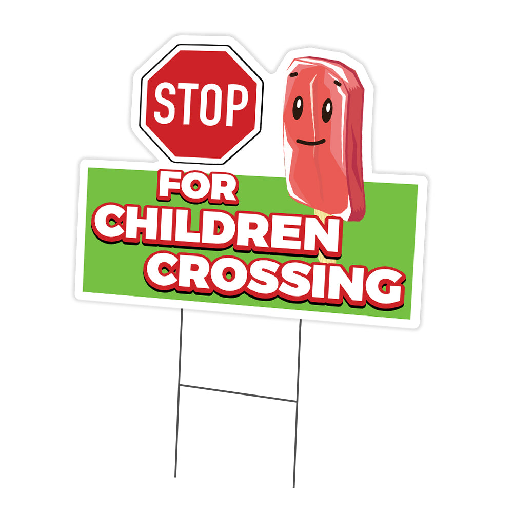 Stop For Children Crossing Die Cut