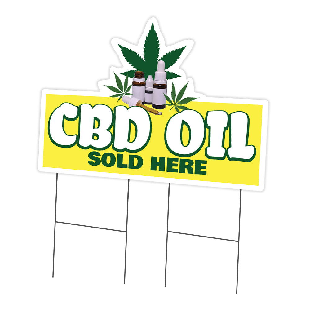 CBD Oil Sold Here Die Cut