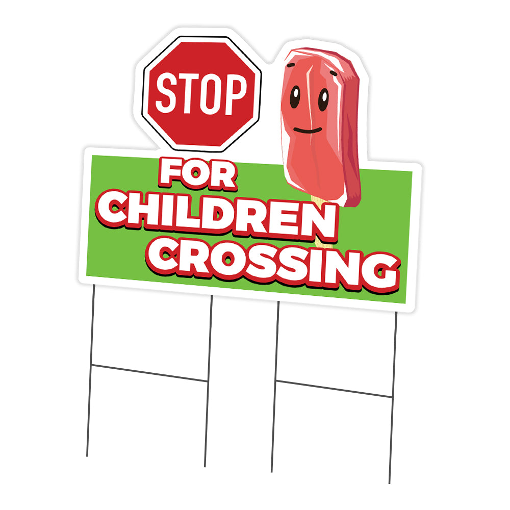 Stop For Children Crossing Die Cut